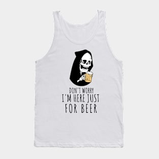 Funny skeleton just wants to drink beer Tank Top